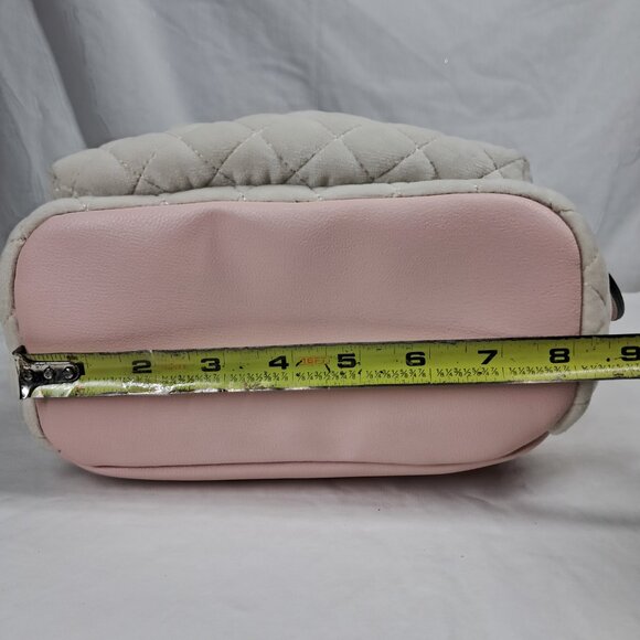 Juicy Couture Royal Moment Pink Cream Soft Velvet Backpack Purse Bag - Picture 14 of 16